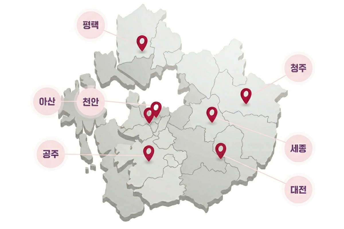 충청권 서비스 지역 안내